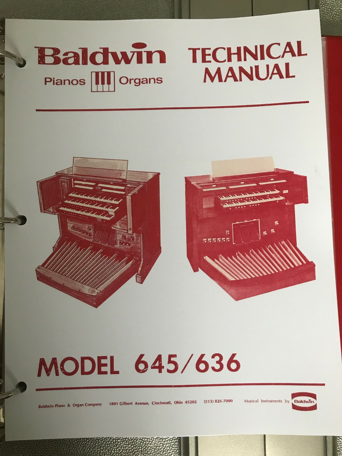 Baldwin Organ Model 645-636 Service Manual w/ full oversize