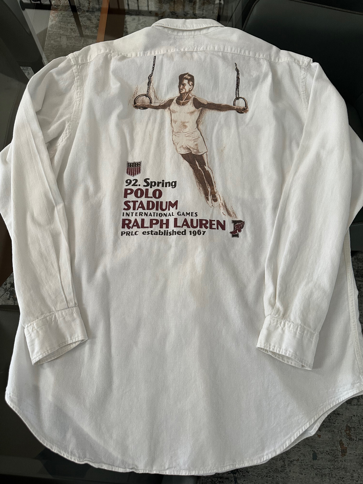 Vintage Polo Ralph Lauren Stadium 92 Shirt L Gymnast Cotton