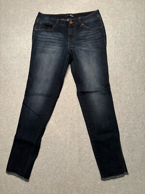 1822 Denim Jeans Women s Size 10 Blue Dark Wash Skinny Leg Mid Rise Pants