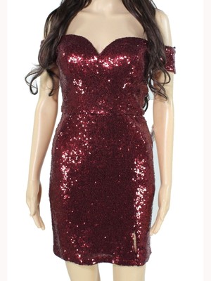 

B DARLIN Женское красное коктейльное платье с короткими рукавами-футлярами для юниоров Размер: 1\2, Красный