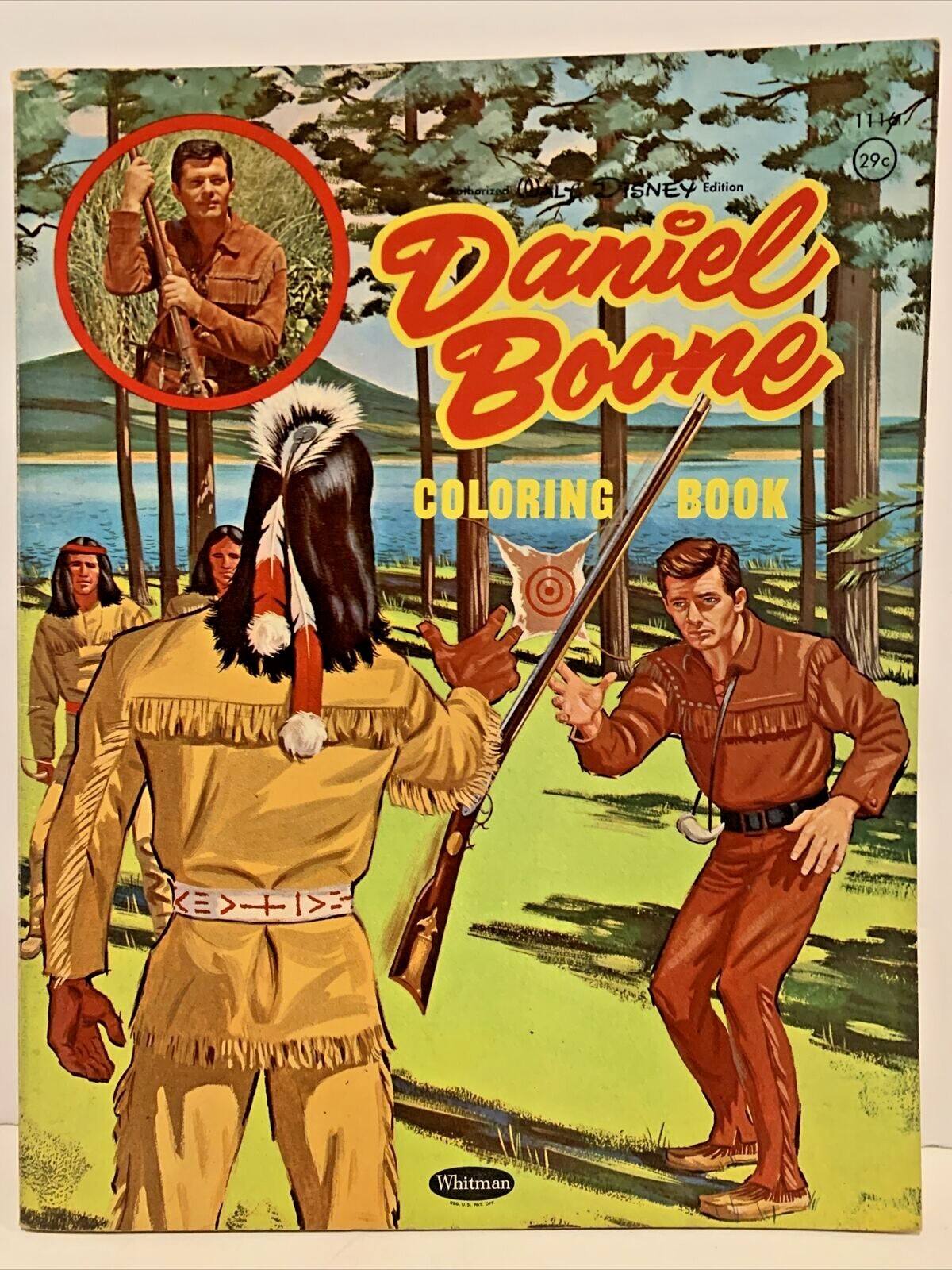 1961 fess parker daniel boone coloring book whitman disney mostly uncolored  | ebay