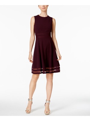 

CALVIN KLEIN Женское фиолетовое короткое платье без рукавов с отделкой иллюзиями Petites, Фиолетовый