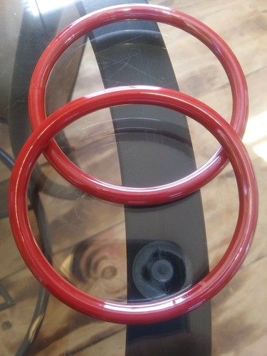 2 Antique Cinnabar Porcelain Bangle Bracelets GORGEOUS