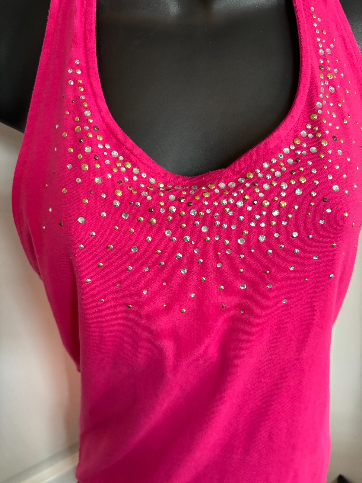 ◆as if calie◆ CALIE HOTFIX HALTERNECK SLEEVELESS PINK CA25 SLEEVELESS - 에즈이프캘리(asifCALIE)