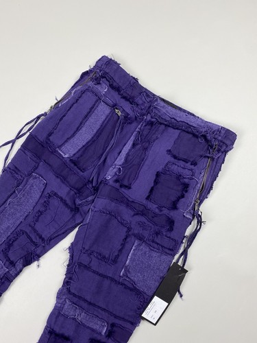Pre-owned Haider Ackermann Ladies Patchwork Cropped Pants Trousers Size 38 / M In Purple