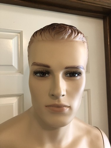 Male Fiberglass Realistic Mannequin with Molded Hair Dress From Display #MZ-WEN2