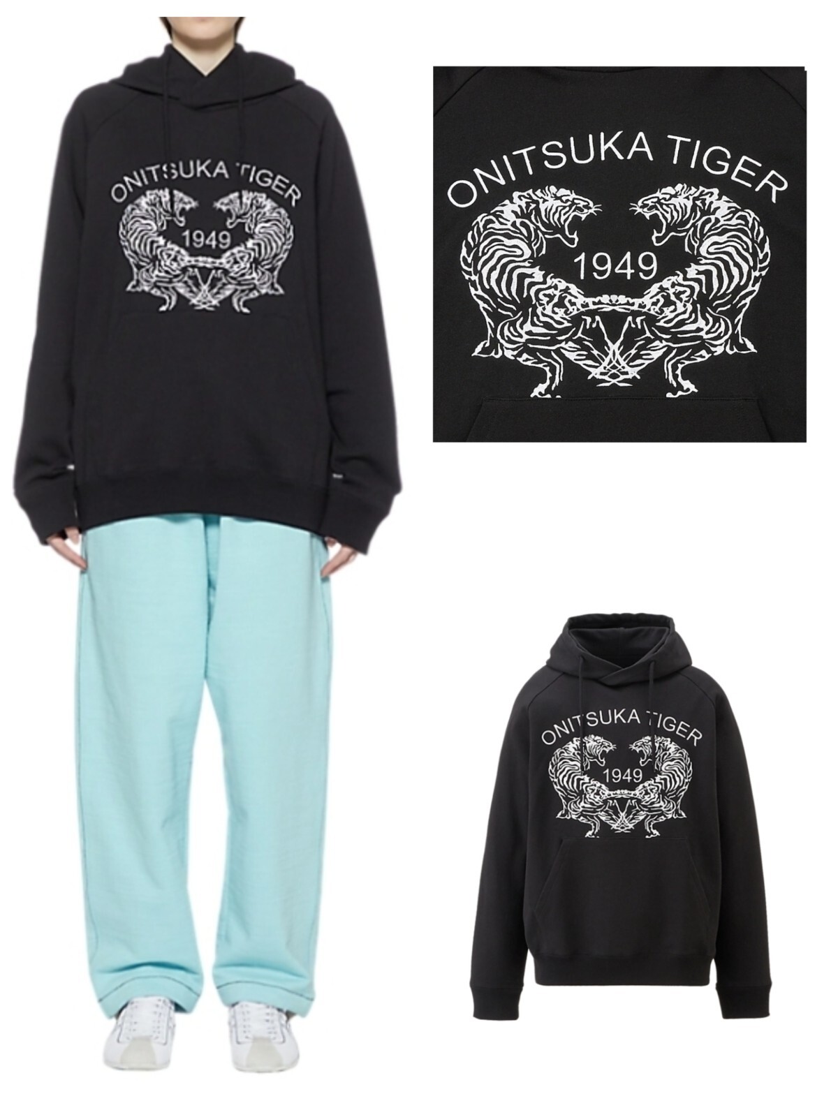 Onitsuka Tiger SWEAT HOODIE 2183B185 Unisex/Black | eBay