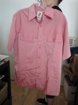 New DaVINCI Retro 50's Pink Button Front + 2 Flap Button Pockets ROCKABILLY M