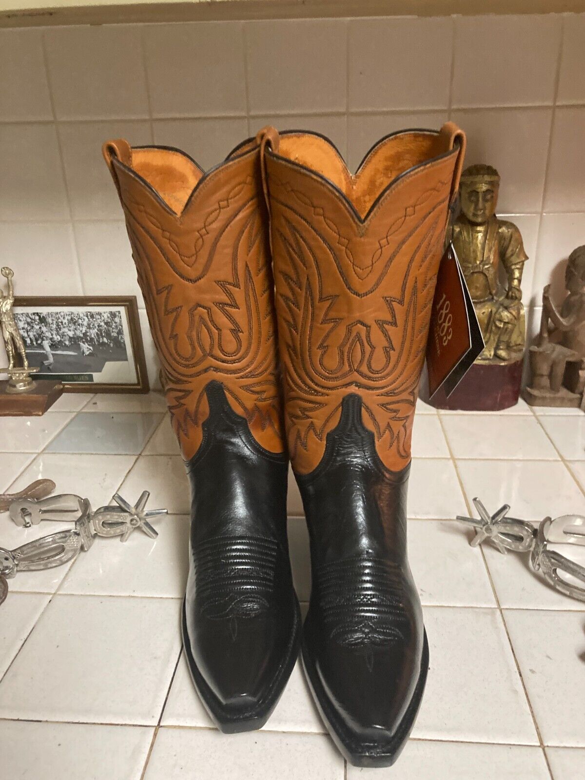 Lucchese 1883 Vintage TWO TONE BLACK BROWN WesternDANCEHALL Lucchese 1883 Vintage TWO TONE BLACK BROWN WesternDANCEHALL