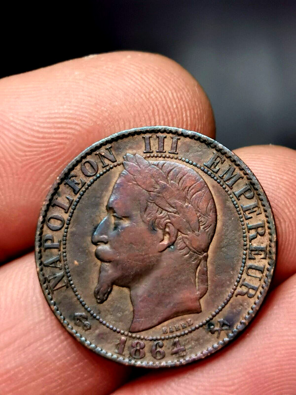 5 Centimes NapolÃ©On Iii TÃªTe LaurÃ©E 1864 K Bordeaux ! 4,82 G