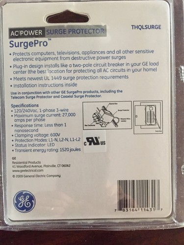 GE SurgePro THQLSURGE 150v A/C POWER Surge Protector