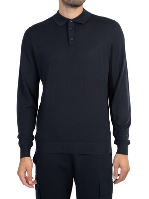 Мужская рубашка поло с длинными рукавами из смеси шерсти Antony Morato, синяя