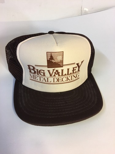 100％の保証 Vintage Trucker 1980's Brown Deacking Metal Valley Big Hat 帽子