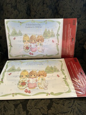 Lot Of 2 Hallmark Christmas Countdown Precious Moments Good Deed 2004 NIP