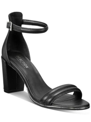 

KENNETH COLE Женские черные кожаные сандалии в стиле Лолита с круглым носком на блочном каблуке, Черный, LR01389LE