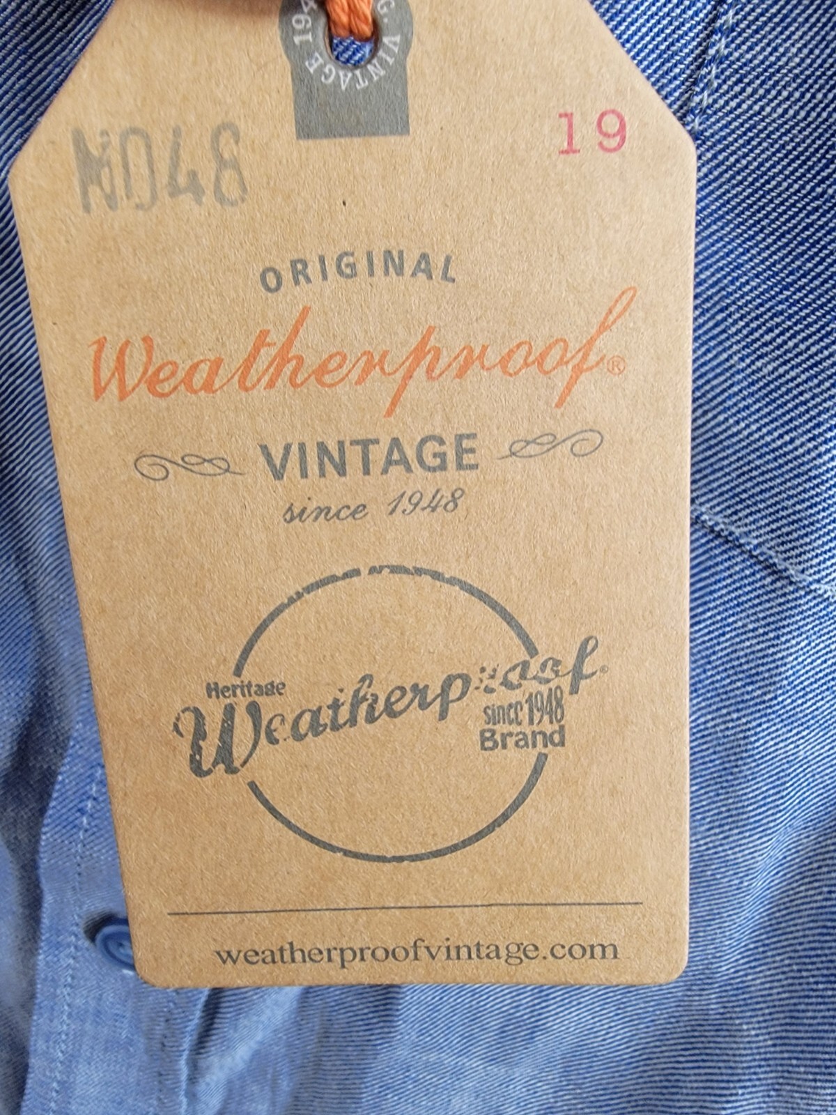 Weatherproof Vintage Long Sleeve Solid Cotton Twill Shirt Men's S French Navy - Picture 18 of 19