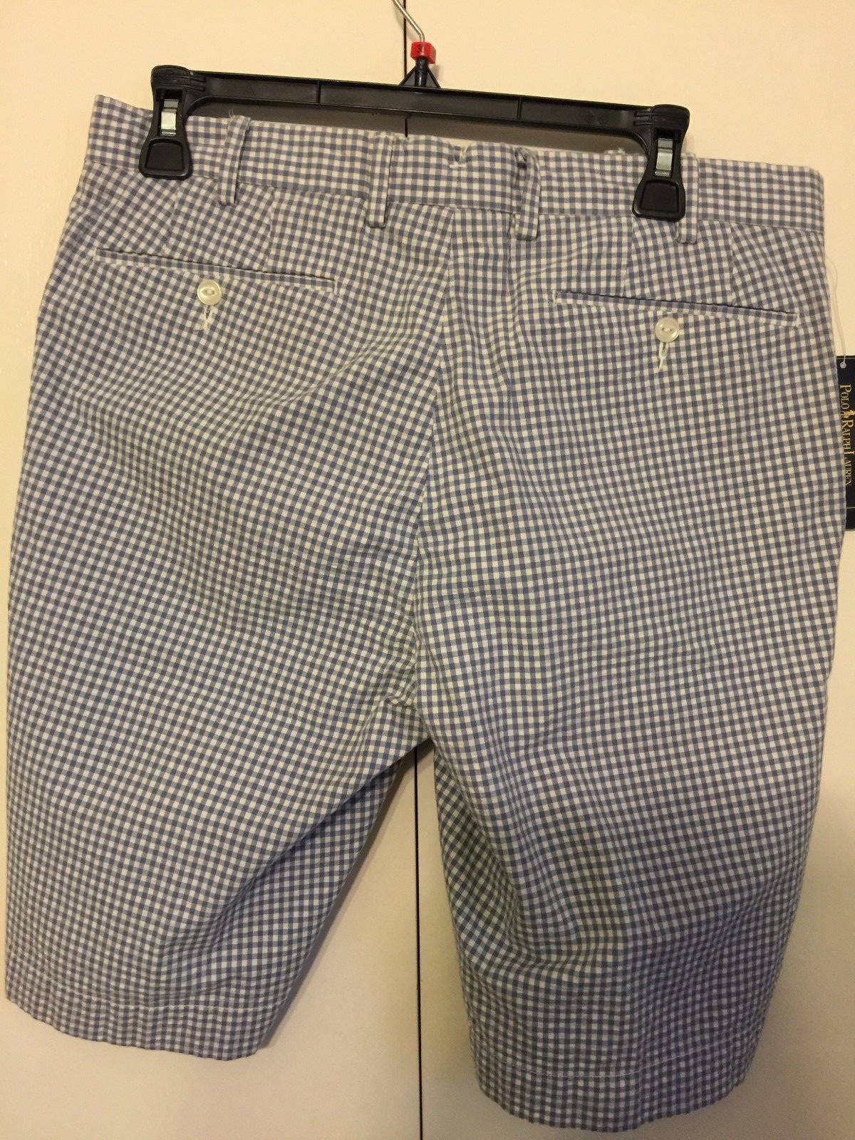 Men's POLO RALPH LAUREN Blue Gingham Check Shorts 30 NWT NEW Classic Fit 9