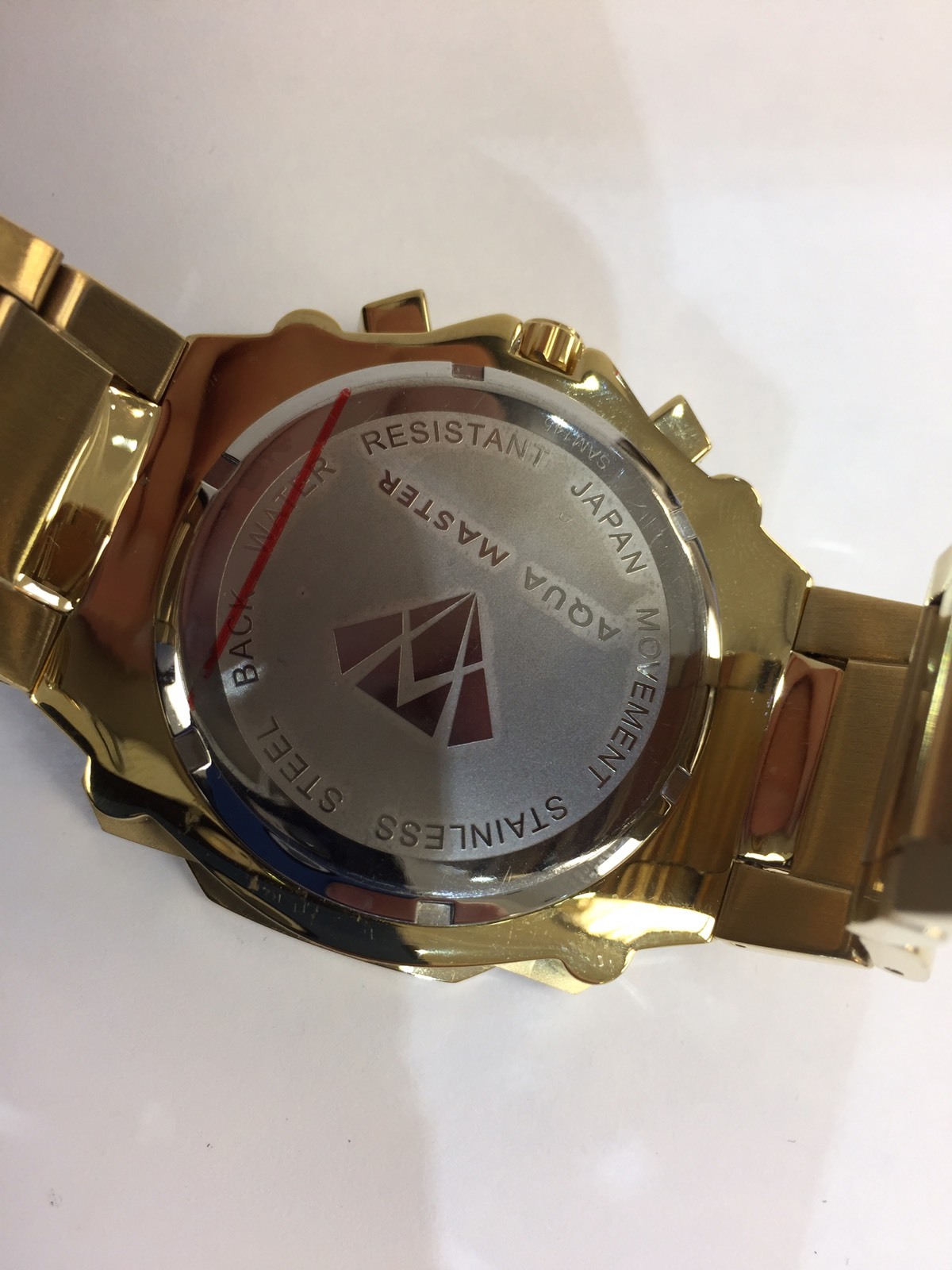 Pre-owned Aqua Master Men  Jojo Jojino Joe Rodeo Yellow Metal Band 44mm Diamond Watch W142
