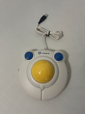 InfoGrip Large Trackball Computer Mouse USB Wired Special Needs, Tested Works