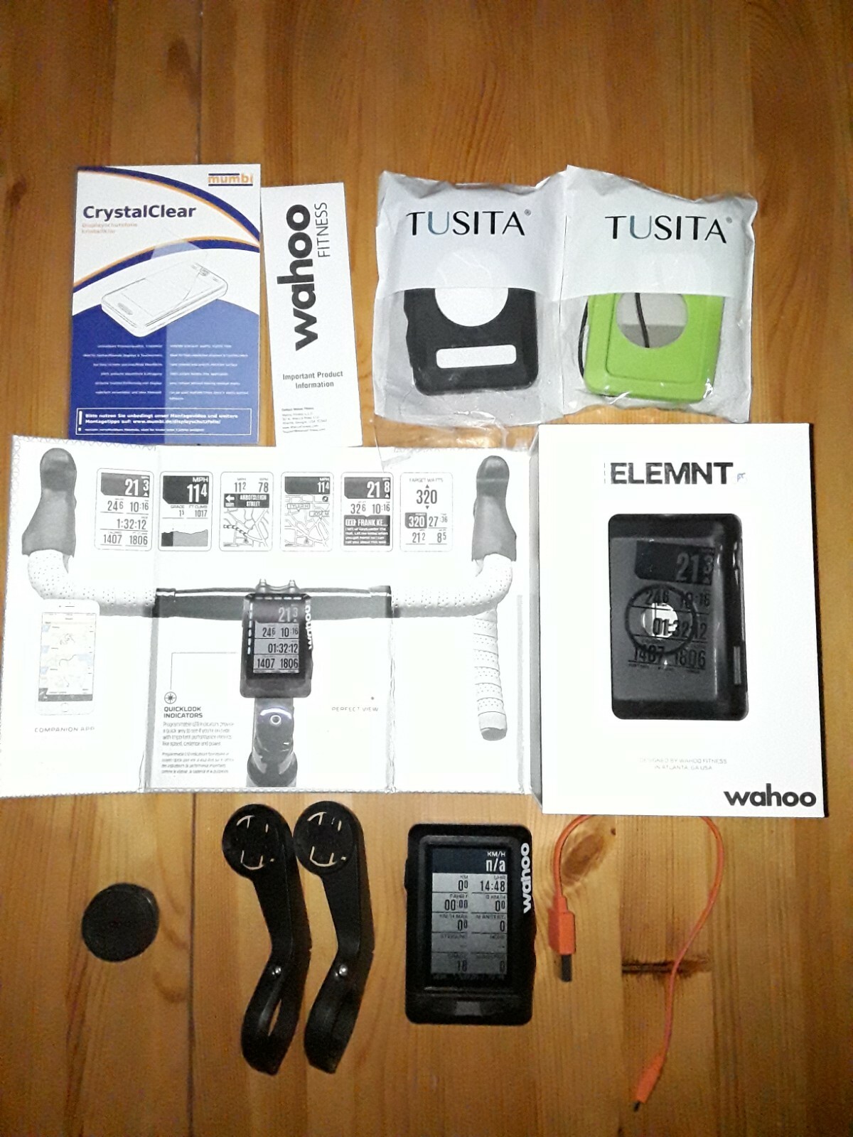 Wahoo Elemnt Fahrradcomputer Schwarz mit Zubehör