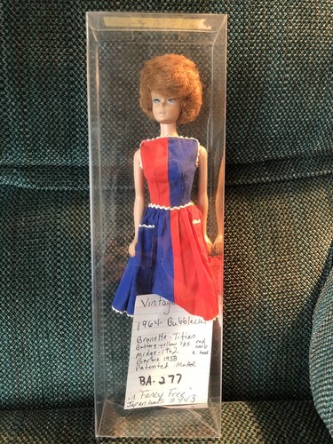 1964 Bubble Cut Red Titian Barbie Buttery Yellow Lips In Fancy Free Japan Heels