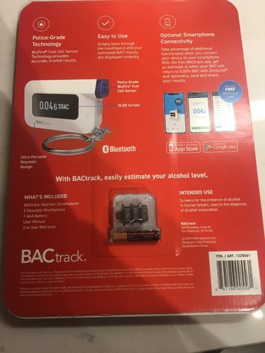 BACtrack Keychain Breathalyzer - Police Grade Technology - New!!