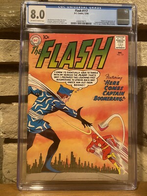 THE FLASH 117 CGC 8.0 (12/1960) OW/W 1st Captain Boomerang in Suicide Squad