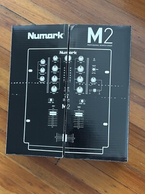 Numark M2 Professional 2-Channel Mixer w/ Box+Power+Manual. Works. EXCELLENT.