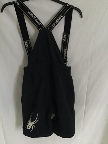 Spyder 14 Boys Black Ski Snowboard Training Bibs Thinsulate Adjustable Softshell
