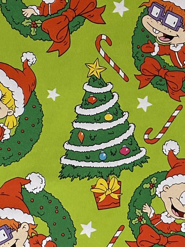 Nickelodeon RUGRATS Christmas Wrapping Paper 20 Sq Ft 90’s Cartoon Tommy Chuckie