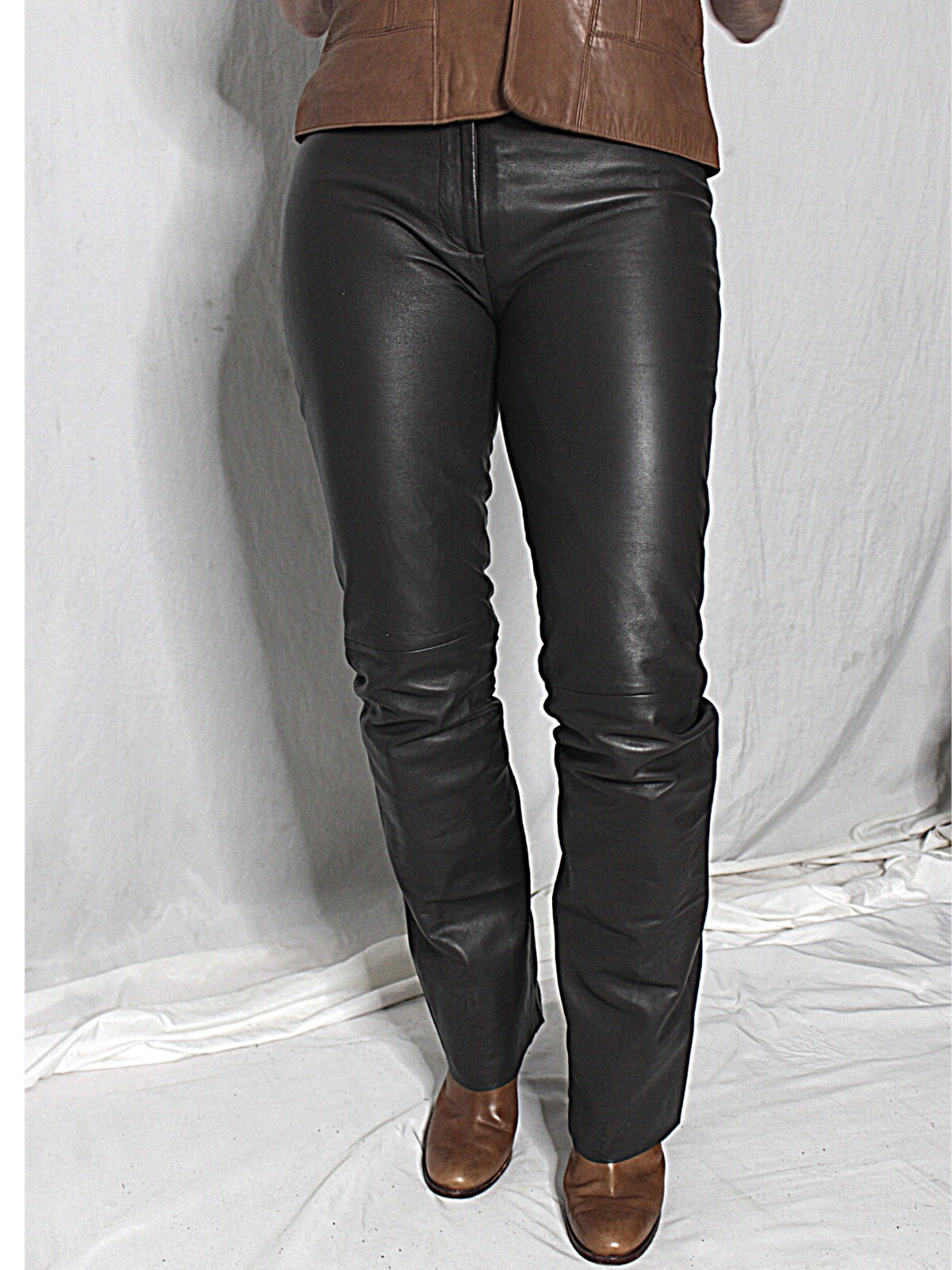 Womens Leather Pants Brown Harolds Size 6 SOFT Lambskin Womens Leather Pants Brown Harolds Size 6 SOFT Lambskin
