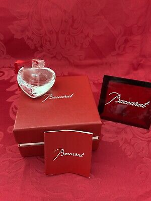 MIB FLAWLESS Exquisite BACCARAT Art Crystal NOEL PUFFED HEART Christmas ORNAMENT