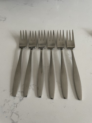 Six 6 X Mid Century Moderna Boston Stainless Salad Dessert Forks 17.6cm Cutlery
