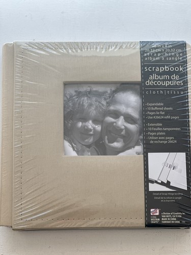 Photo Album WESTRIM 8x8 Scrapbook | Strap-Hinge | Cloth | Cream