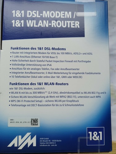 AVM FRITZBox 7412 VDSLModem 11 WLANRouter NEU