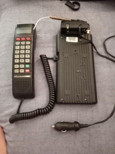 Vintage Analog Phone by Michael Mullan額装 Vintage Analog Cellular Phone Flip Mouthpiece Stock Photo