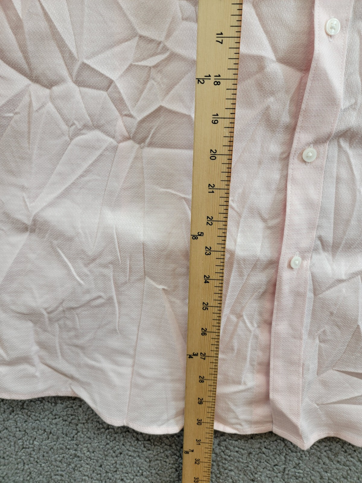 Bar III Slim-Fit Stretch Diamond Dobby Dress Shirt Men's XL 17-17.5 Pink L/S - Picture 8 of 19