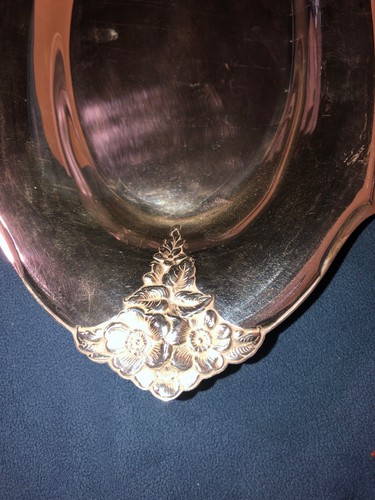 Vintage Webster & Wilcox Silverplate Bread Tray Mid Century 7119 Floral 13