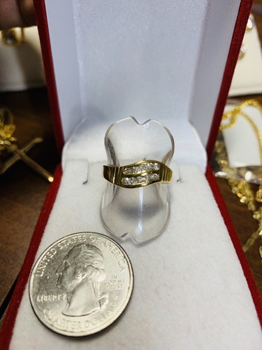 14K Saudi Gold Diamond Ring 6”