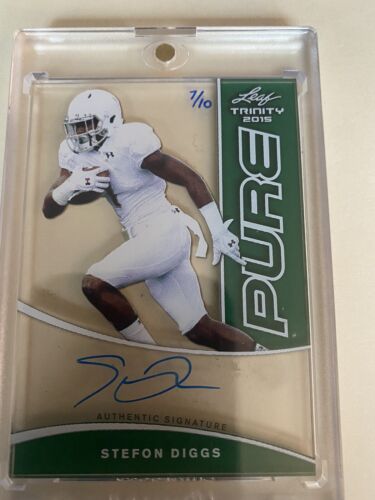 2015 Leaf Trinity Pure Autographs Auto Set Stefon Diggs # 7/10! Rookie Card Mint. rookie card picture