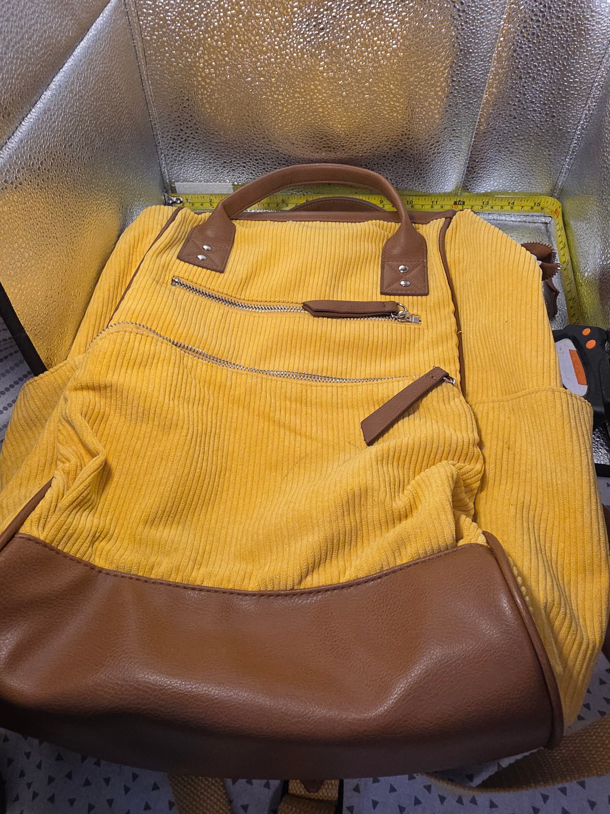 Mustard Yellow Wild Fable Corduroy Backpack NWOT 16