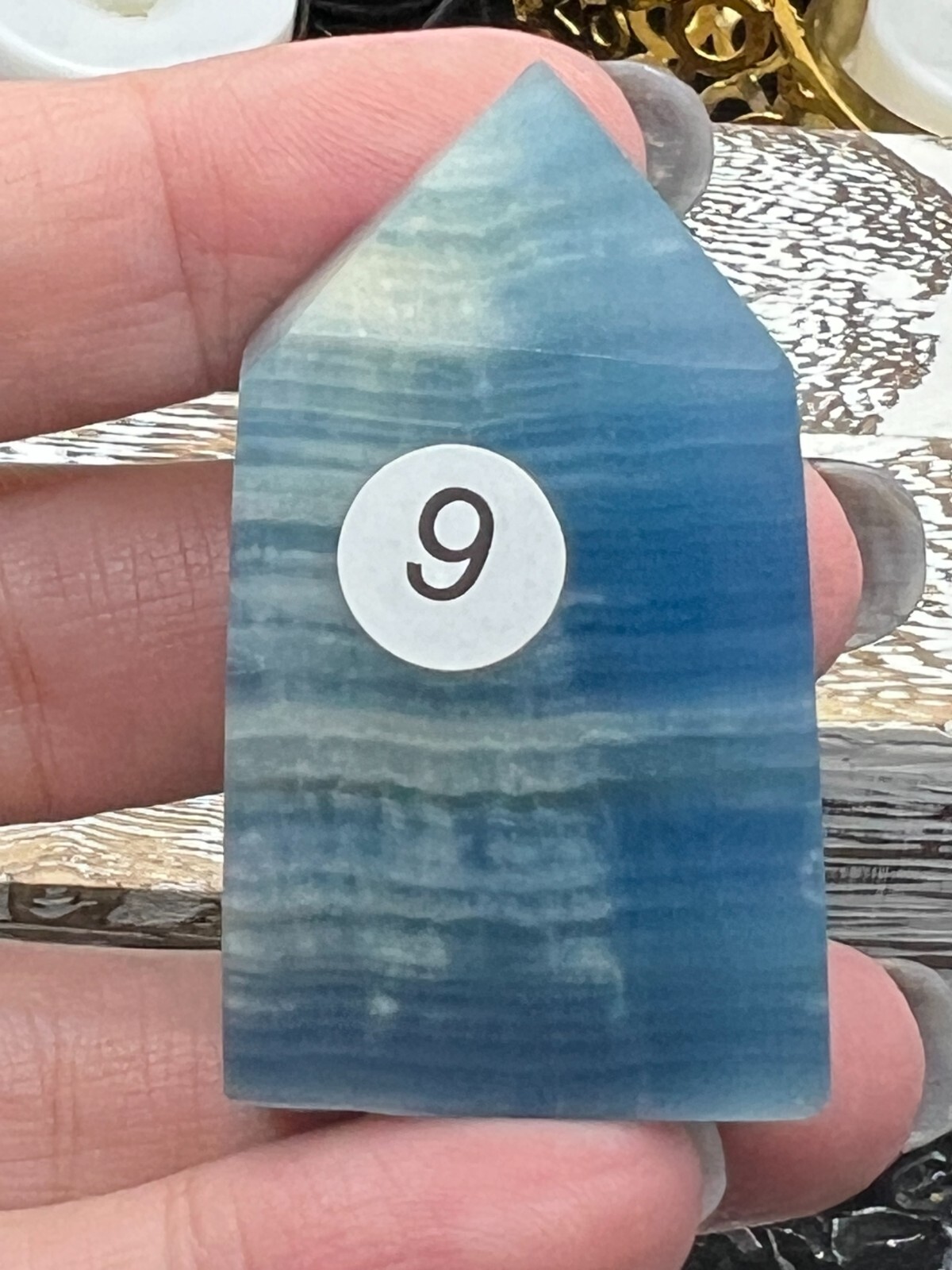 Natural Blue Onyx Tower Lemurian Blue blue blue L@@K Free ship