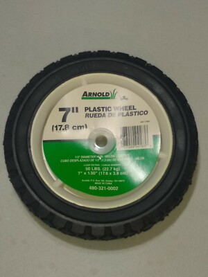 ARNOLD 7'' x 1.50''  PLASTIC WHEEL Tire Lawn Mower. Load Rating 50 lbs.  