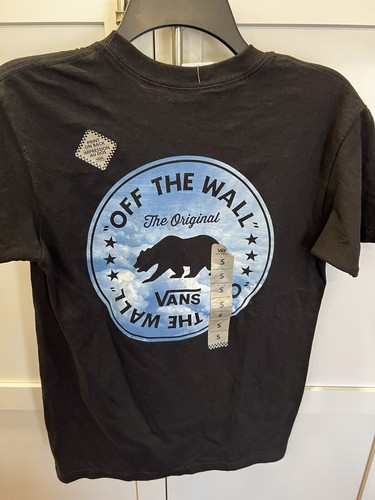 New Vans Black Men s Sz Small Short Sleeve Bear Cotton Retro Tee T Shirt NWT