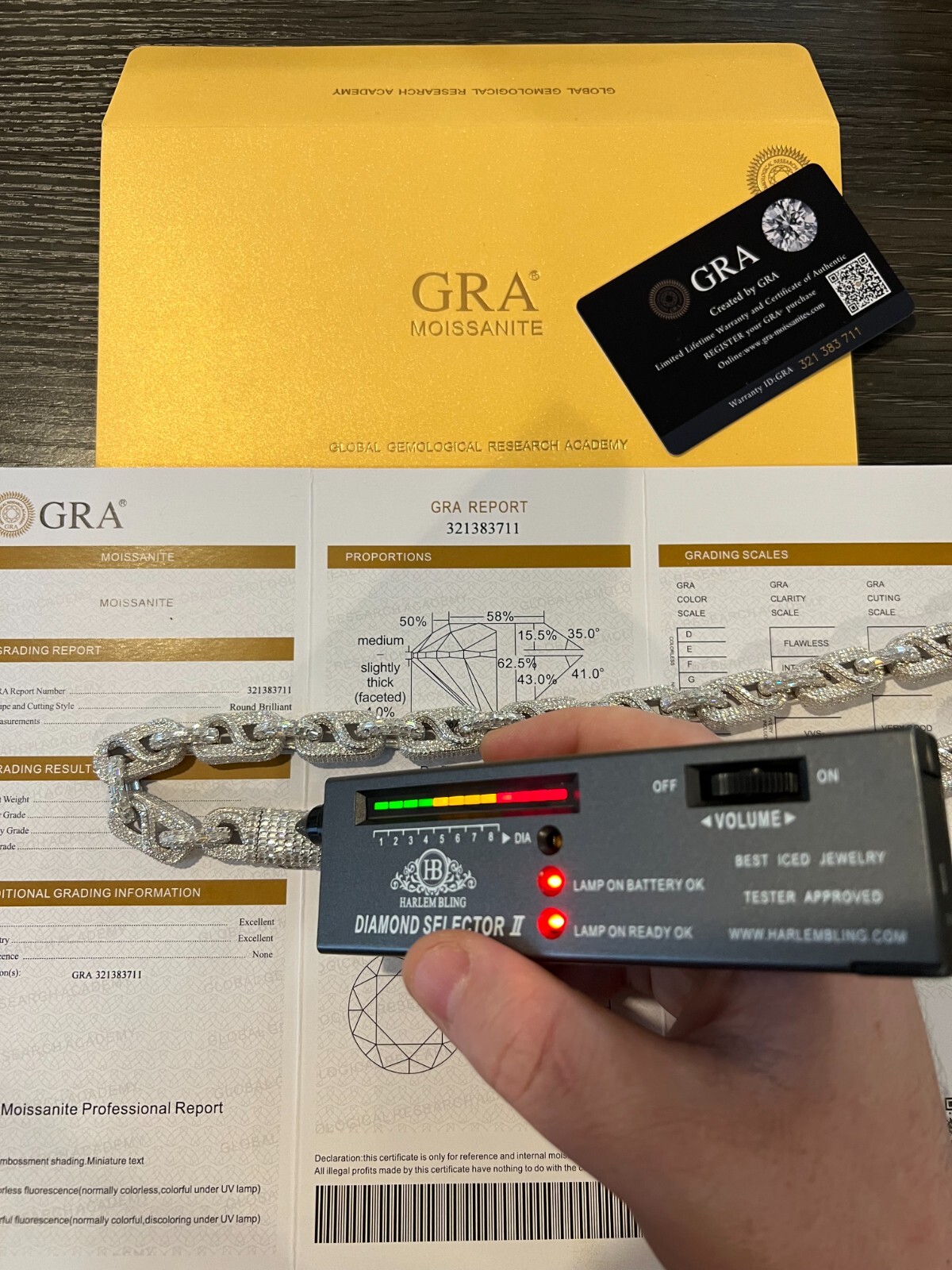 HARLEMBLING MOISSANITE 14MM MENS HIP HOP ICED MARINER INFINITY LINK CHAIN PASS DIAMOND TEST