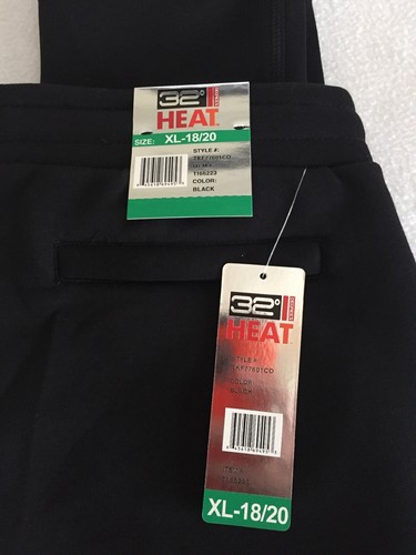 NWT 32 Degrees Heat Youth Tech Fleece Jogger Pants Black Size XLarge 18-20
