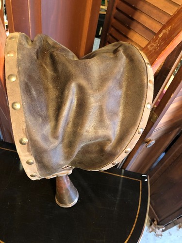 Vintage Antique Ship Boat Foghorn Leather Bellows Nautical Whistle ?Makers Mark?