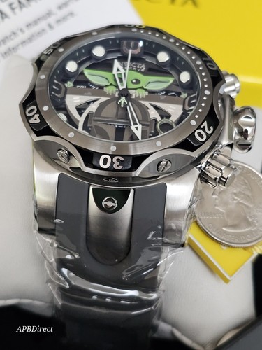 Pre-owned Invicta - Star Wars 228 Grogu Mandalorian - Venom 1000m Baby Yoda Mens Watch
