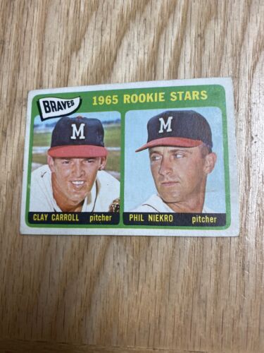 1965 Topps Rookie Stars Milwaukee Braves Clay Carroll & Phil Niekro Card #461. rookie card picture