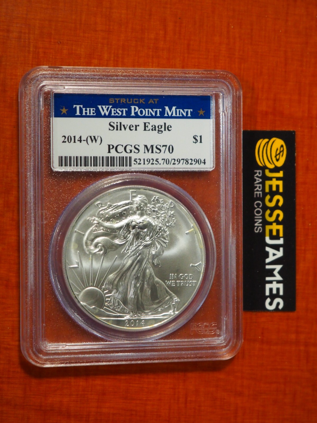 銀貨 Struck at West Point Mint 2021 MS70 2025(W) $1 1-oz Silver American Eagle Struck at West Point